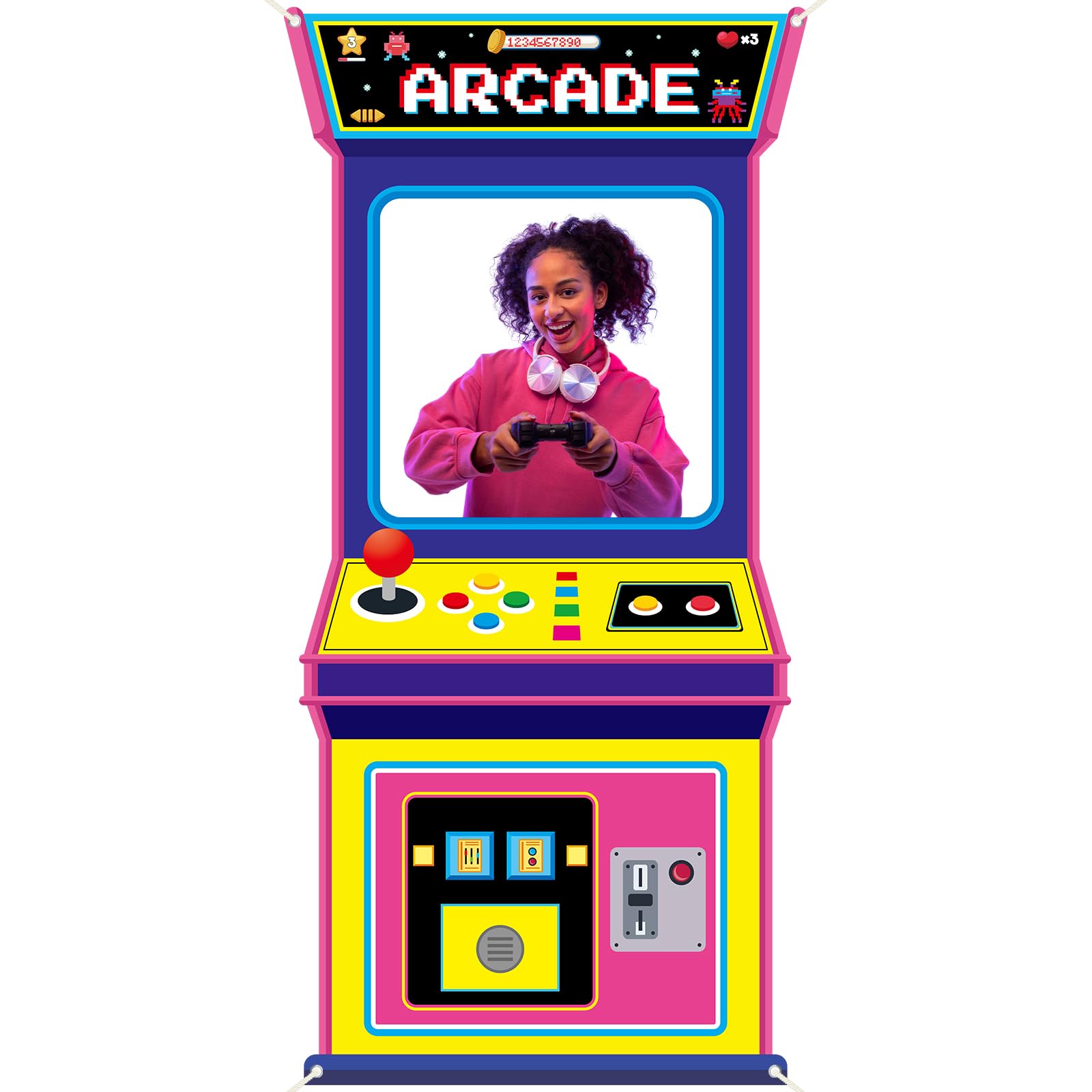 Retro Gaming Video - Latar Belakang Foto Game Arcade Kain