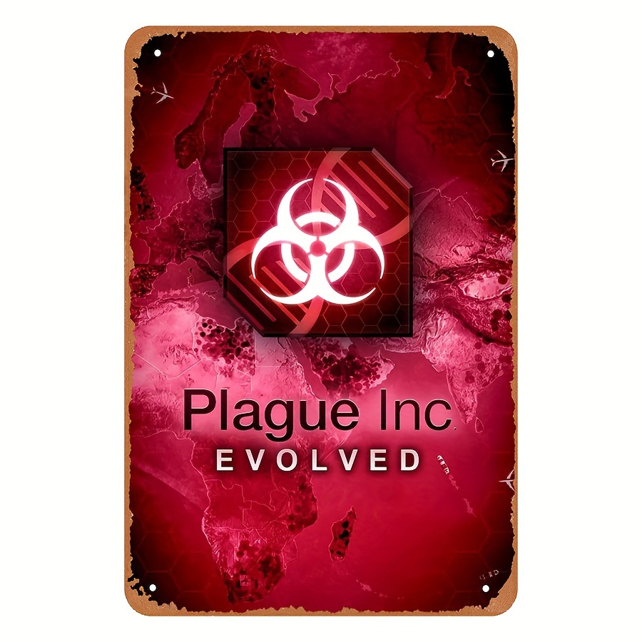 Retro Gaming Video - Papan Logam Bergaya Vintage Plague Inc