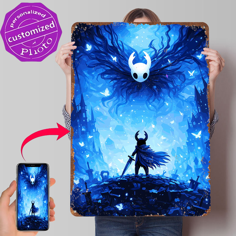 Retro Knight Gaming - Poster Logam Hollow Knight Confrontation, Seni