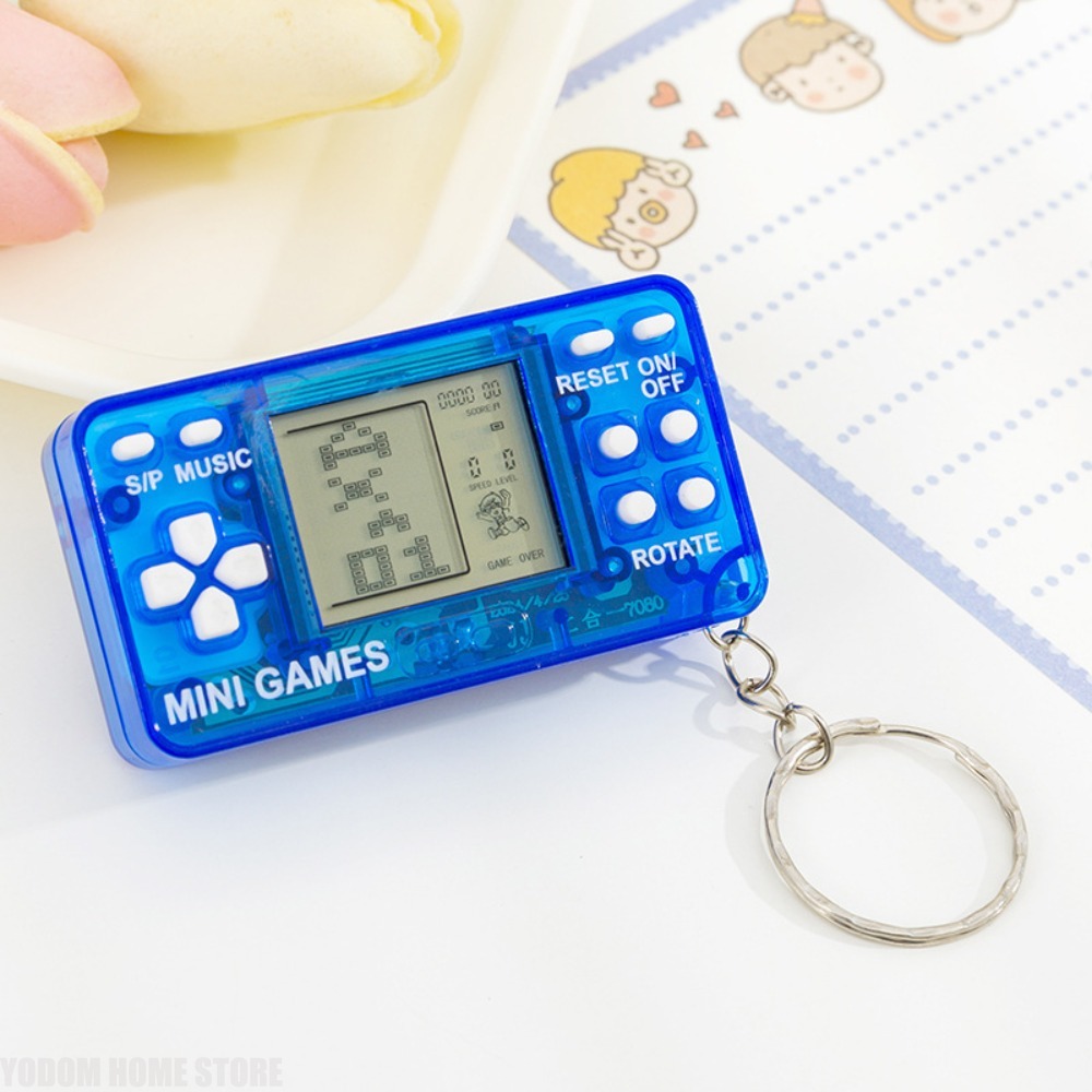 Retro Handheld Console - Gantungan Kunci Konsol Game Tetris Genggam,