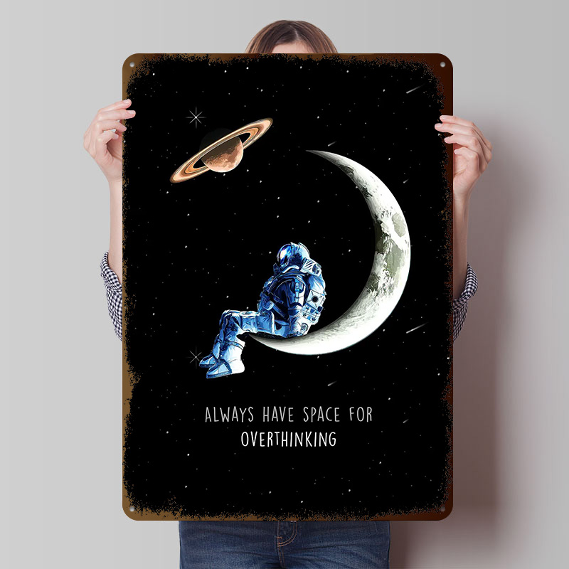 Retro Gaming Space - Poster Tinplate dengan Tulisan 'Space for