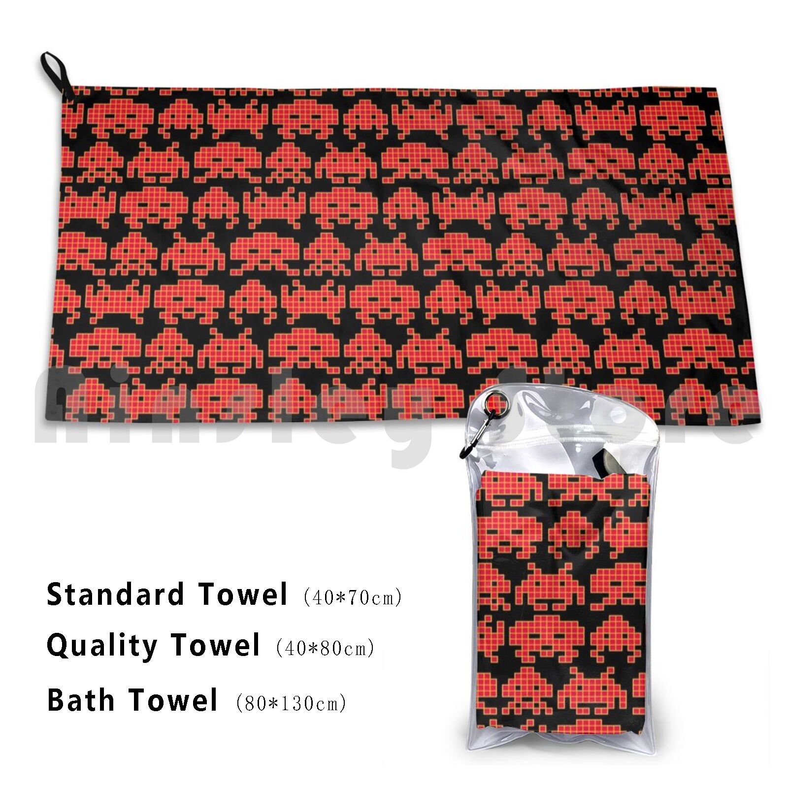 Retro Gaming Space - Handuk Mandi Terserbu Bantal Pantai Permainan