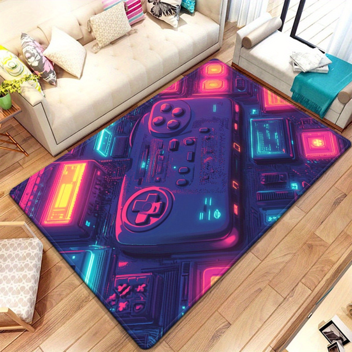 Retro Gaming Space - Karpet Neon Gamer – Desain Kontroler