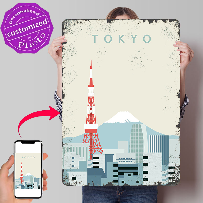 Retro Gaming Gifts For Men - Poster Tokyo Retro 3D Cetak Logam,