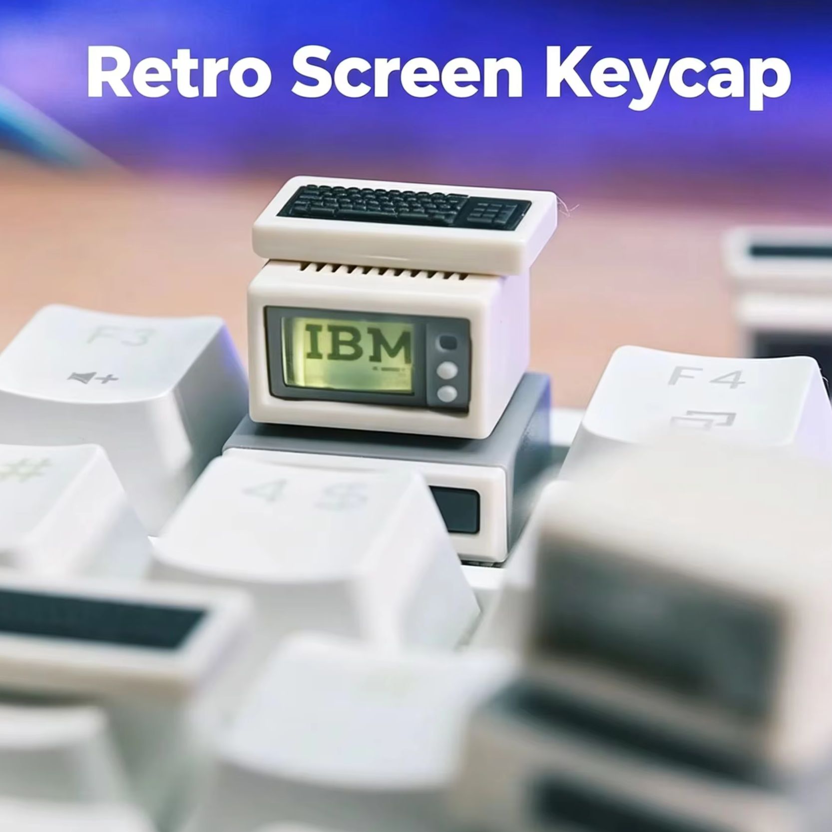 Retro Gaming Fun - Keycap Komputer Retro dengan Lampu Latar,