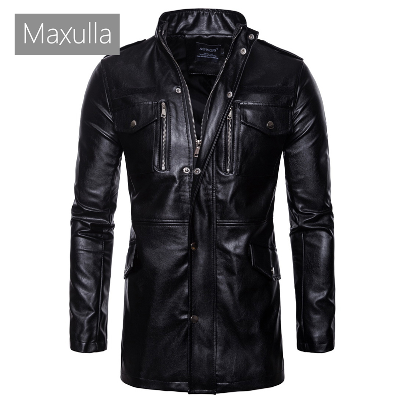 Retro Gaming Jacket - Maxulla Jaket Kulit PU Pria Mantel
