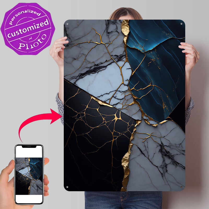 Retro Gaming Gifts For Men - Poster Kintsugi Marmer Abstrak Retro 3D