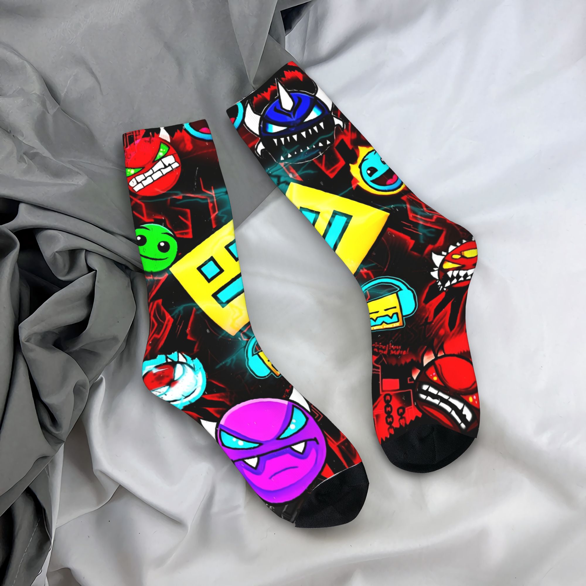 Retro Gaming Gifts For Men - Kaus Kaki Uniseks Pria Motif Geometri