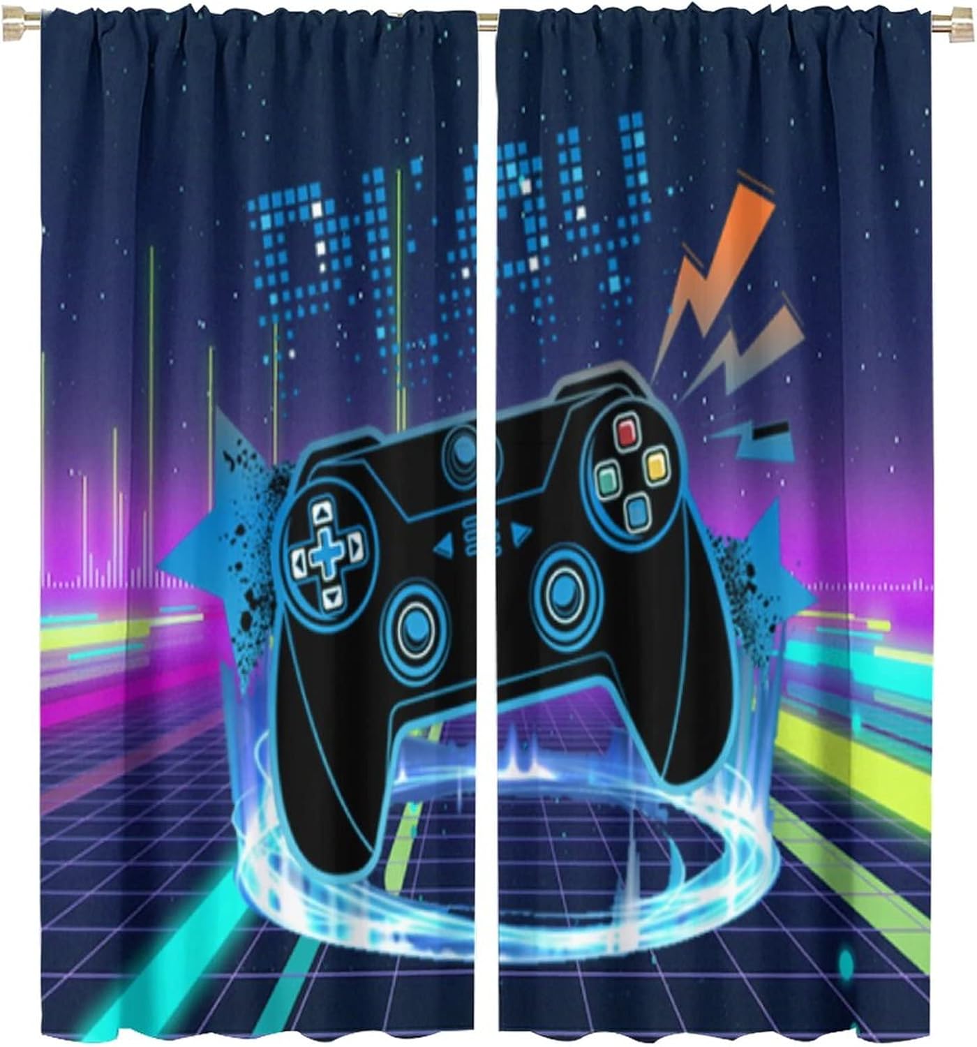 2 Panel Tirai Neon Motif Pengo - Retro Gaming Space ulasan dan harga