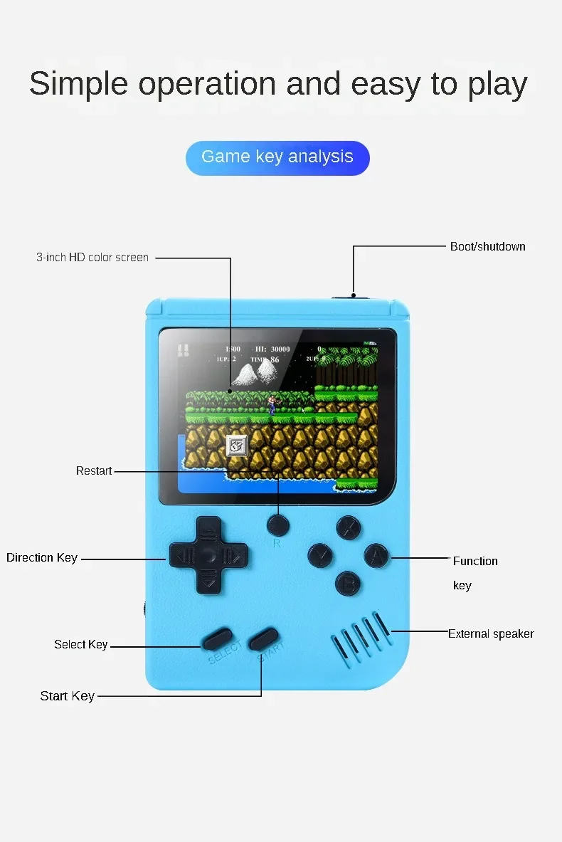 Konsol Retro Arcade LCD Warna  - Retro Gaming Emulator ulasan dan harga