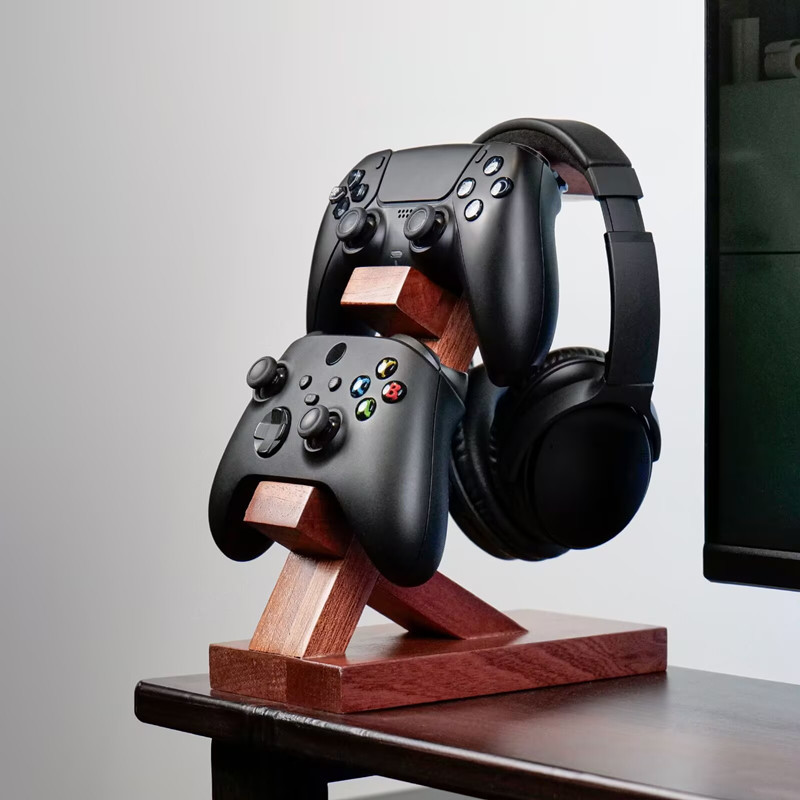 Dudukan Pengontrol Kayu Multif - Retro Gaming Space ulasan dan harga