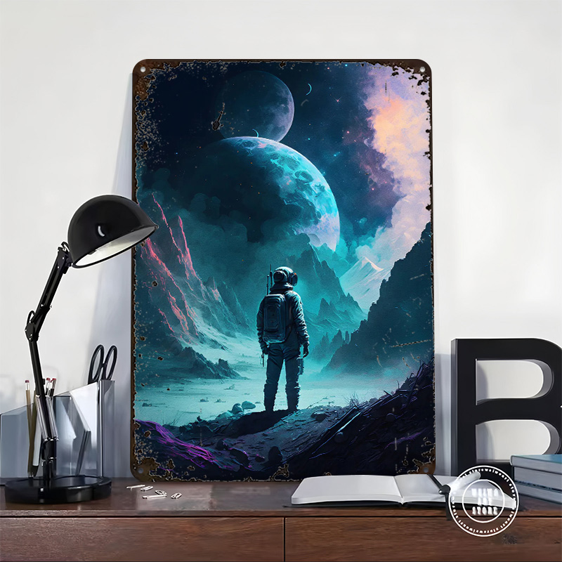 Poster Cetak Astronot di Luar  - Retro Gaming Space ulasan dan harga