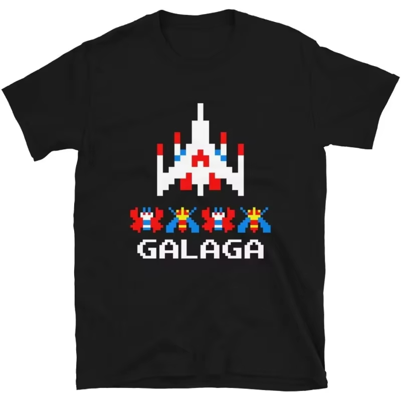 Kaos Pria Katun Motif Galaga R - Retro Gaming Space ulasan dan harga