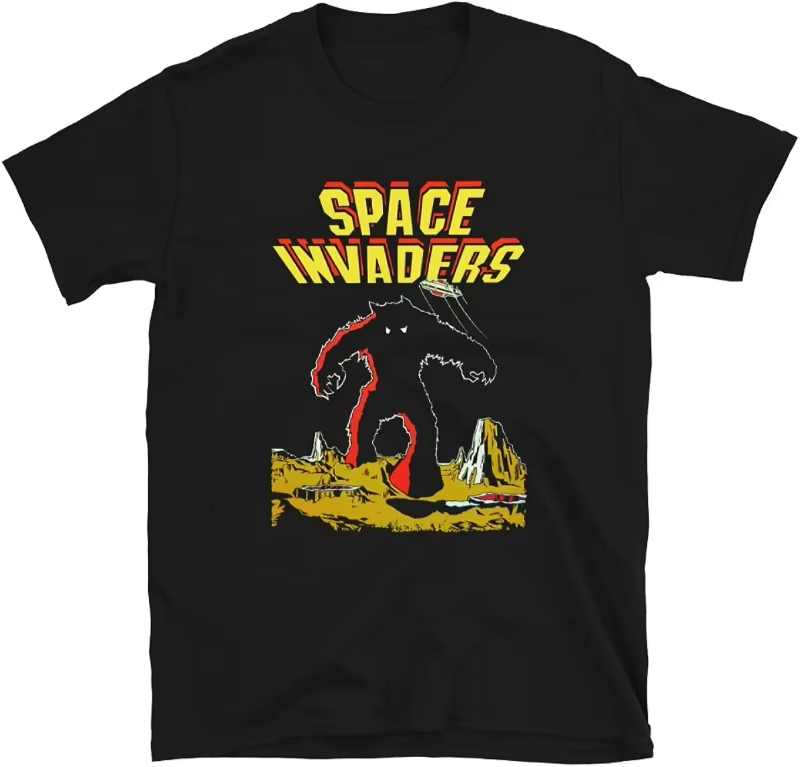 Kaos Pria Katun Motif Galaga R - Retro Gaming Space ulasan dan harga