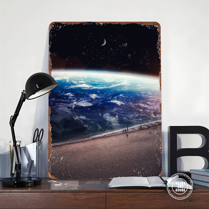 Poster Logam Space Beach Walk  - Retro Gaming Space ulasan dan harga